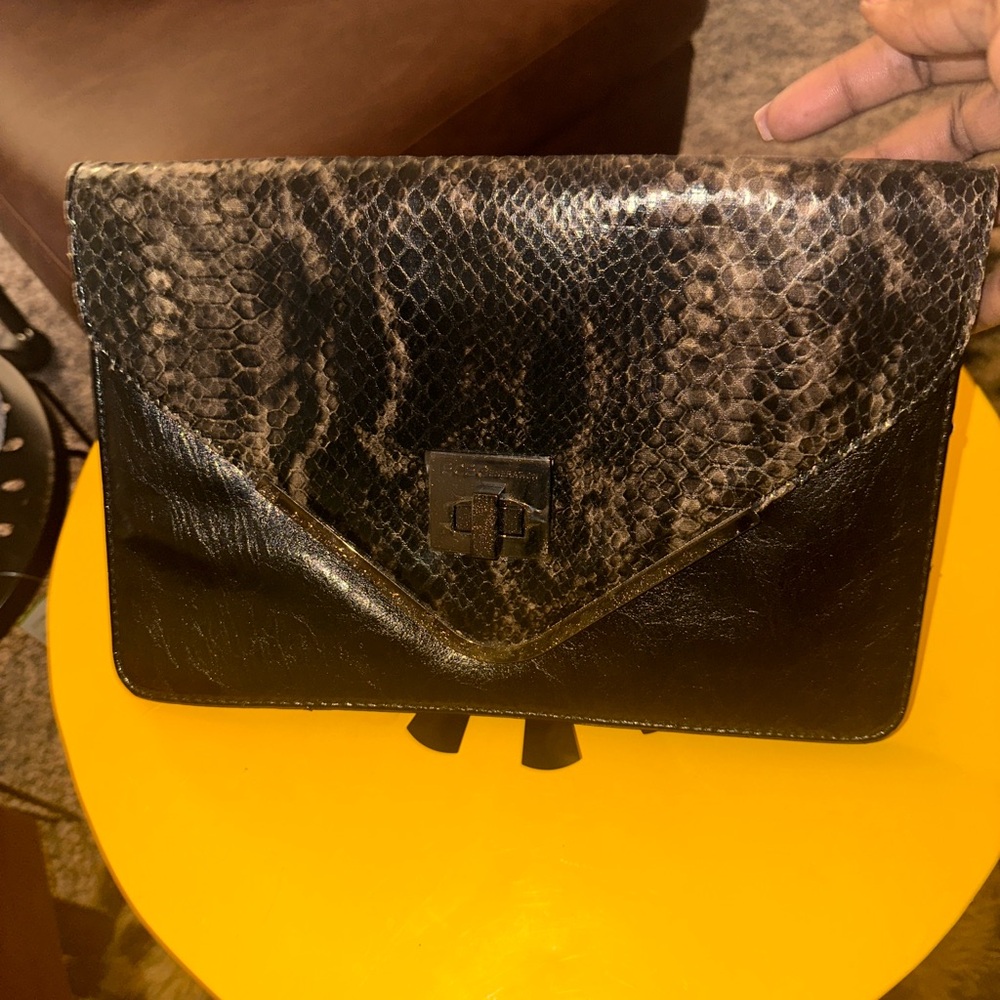 Elegant Black and Brown Clutch